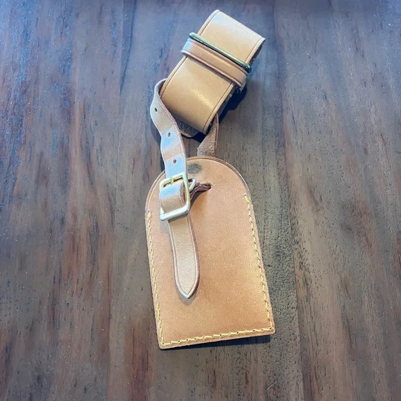 Louis Vuitton Brown Leather Luggage Tag - Picture 2 of 6